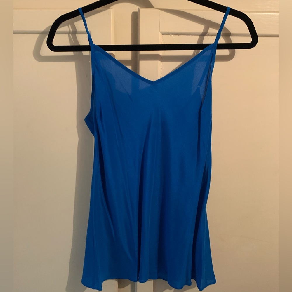 JCREW 100% silk spaghetti strap royal blue tank